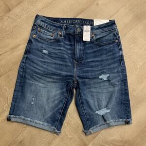 American Eagle Shorts Mens 30 Blue Distressed Denim Next Level Airflex Jorts NEW